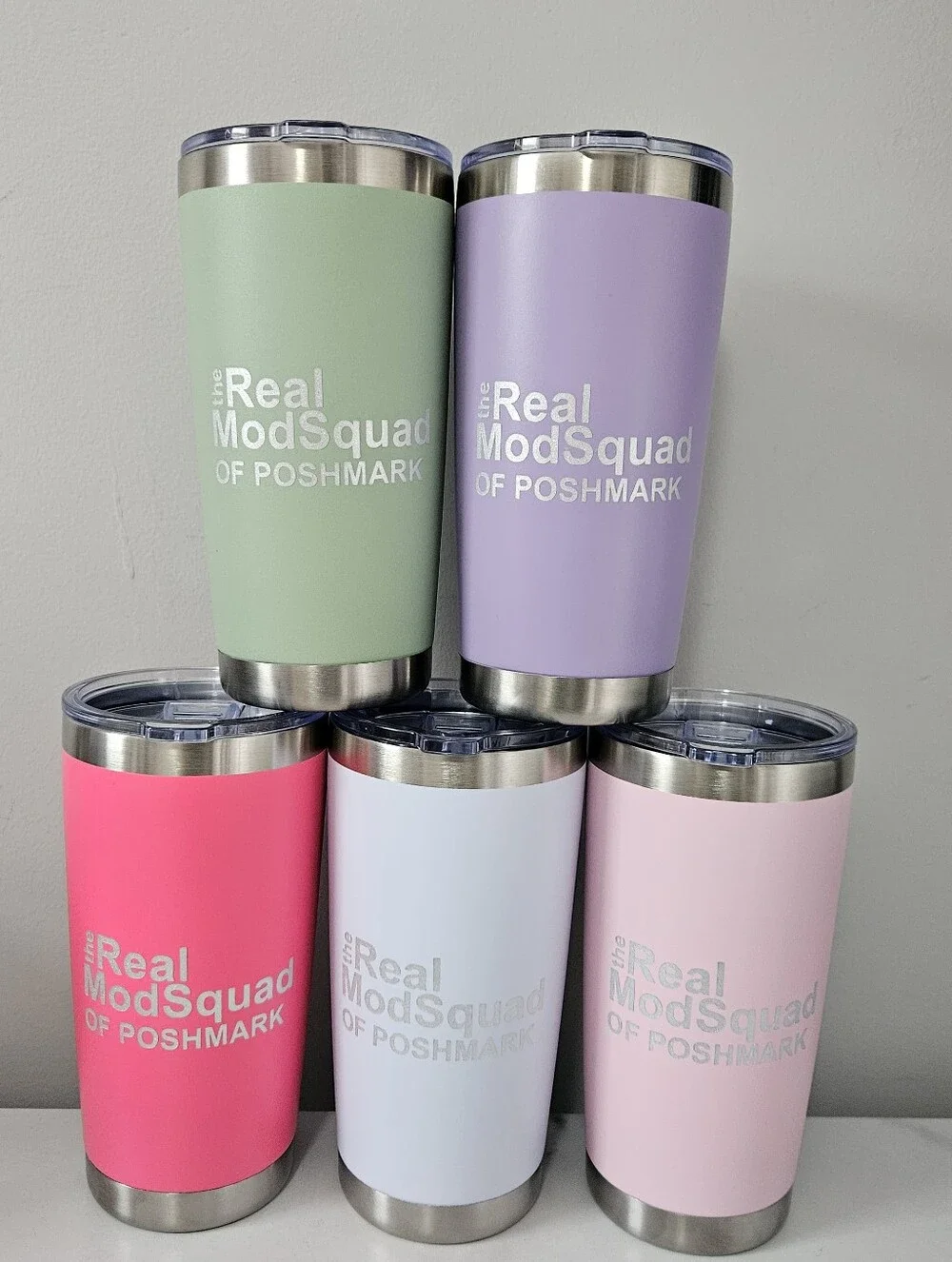 "The Real ModSquad Of Poshmark" 20oz Tumbler w/ Lid & Straw- Pick 1 - Picture 1 of 12